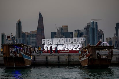 El paseo marítimo de Corniche en Doha, Qatar.