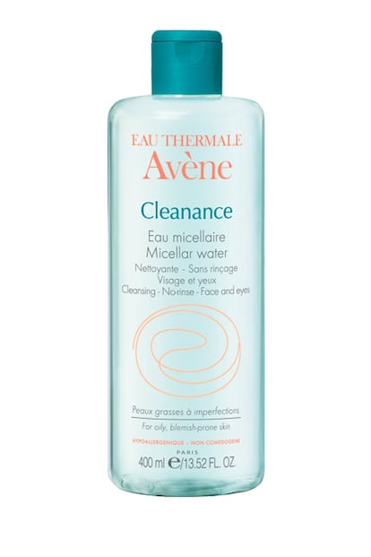 Agua micelar 'Cleanance' de Avène, una de las mejores formas de desmaquillar las pieles grasas (9 euros aproximadamente).