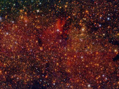 Imagen en falso color de uno de los campos estudiados por el proyecto Galacticnucleus.