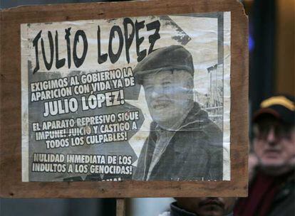 Imagen de la marcha celebrada en Buenos Aires para exigir conocer el paradero de Jorge Julio López