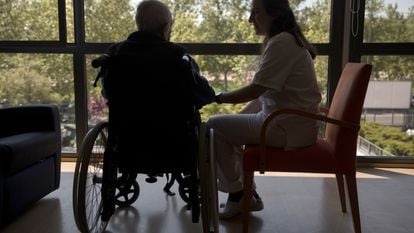 Pacientes de la planta de cuidados paliativos en el Centro de Cuidados Laguna , Madrid.