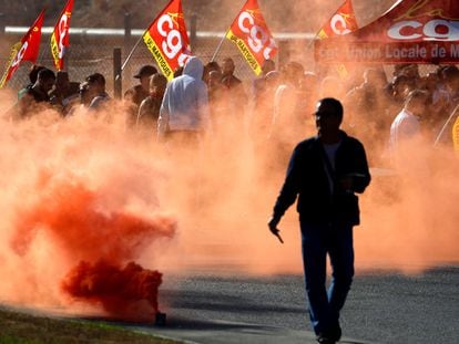 Protestas del sindicato francés CGT, el 11 de octubre de 2022.