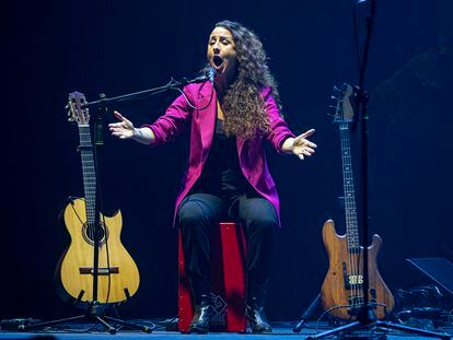 La cantaora Rosario 'La Tremendita', durante su actuación en la Gala Flamenca del Festival Internacional del Cante de Las Minas.