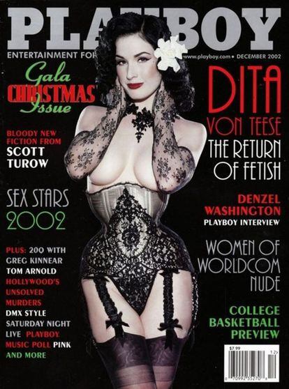 Dita Von Teese y su burlesque también ocupó la primera plana de la publicación, en 2002.