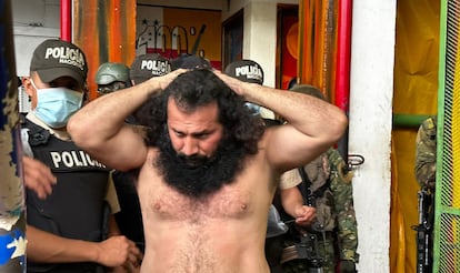José Adolfo Macías Villamar (aka Fito), the leader of the Los Choneros gang, on August 12, 2023.