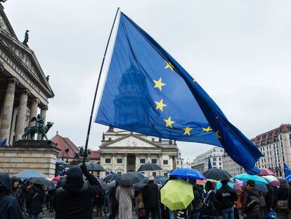 Imagen de una manifestaci&oacute;n pro europea en Berl&iacute;n.