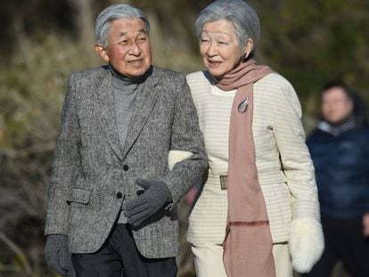 Los emperadores Akihito y Michiko, en la ciudad de Hayama, en la prefectura de Kanagawa, Japón, en enero de 2019.