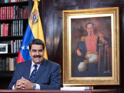 El presidente venezolano, Nicolás Maduro, durante su mensaje de año nuevo.