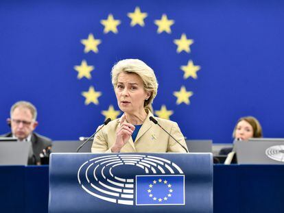 HANDOUT - 15 February 2023, France, Strasbourg: European Commission President Ursula von der Leyen speaks during a plenary session in the European Parliament. Photo: Eric Vidal/European Parliament/dpa - ATTENTION: editorial use only and only if the credit mentioned above is referenced in full
Eric Vidal/European Parliament/d / DPA
15/02/2023 ONLY FOR USE IN SPAIN