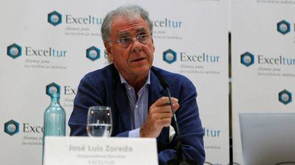 José Luis Zoreda, vicepresidente de Exceltur, este viernes en Madrid durante la rueda de prensa.