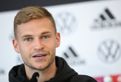 Kimmich, durante una rueda de prensa con Alemania.