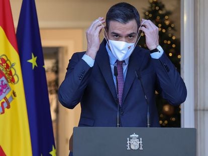 Pedro Sánchez, este viernes en La Moncloa.