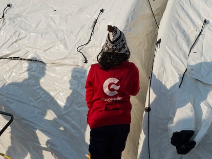 Despliegue del hospital de campaña START de la cooperación española en la emergencia humanitaria en Turquía, tras el terremoto del pasado febrero.