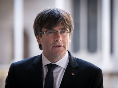 Puigdemont al palacio de la Generalitat.