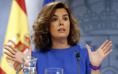 La vicepresidenta Soraya Sáenz de Santamaría fue la encargada de presentar la Ley de Transparencia.