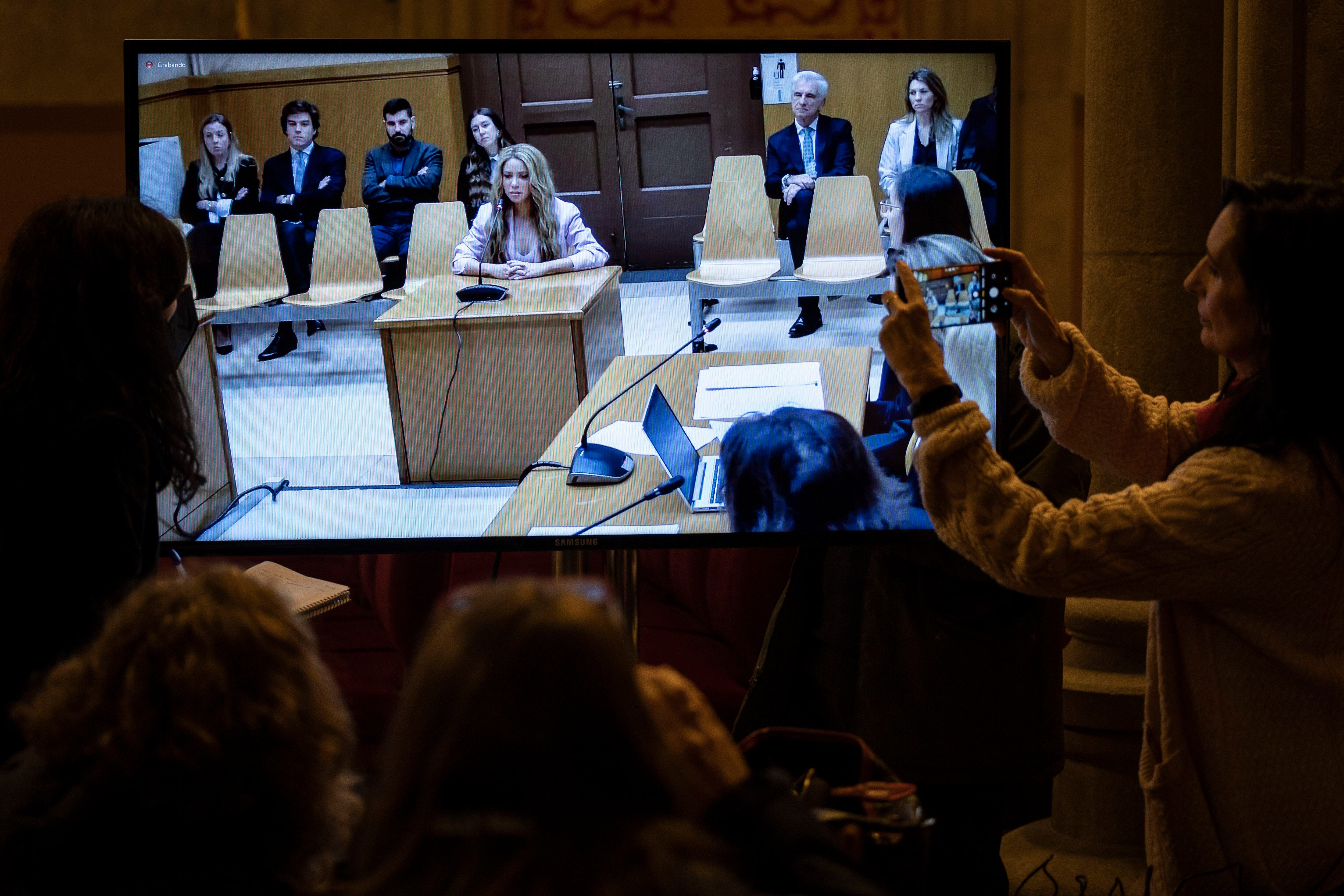 La cantante Shakira, durante el juicio celebrado este lunes en la Audiencia de Barcelona.