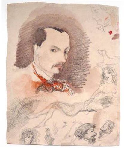 Autorretrato de Baudelaire(1844-1847).