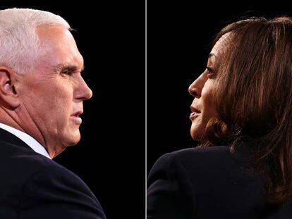 Mike Pence y Kamala Harris durante el debate celebrado el 7 de octubre en Salt Lake City (Utah).