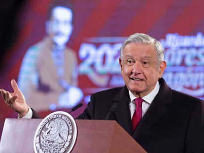 El presidente de México, Andrés Manuel López Obrador, en su conferencia de prensa de este lunes.