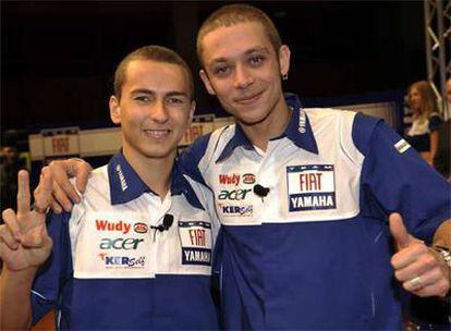 Jorge Lorenzo y Rossi, en la presentación de la nueva Yamaha