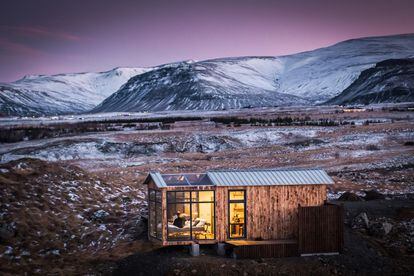 Panorama Glass Lodge, un refugio para dormir bajo las auroras boreales en Islandia.