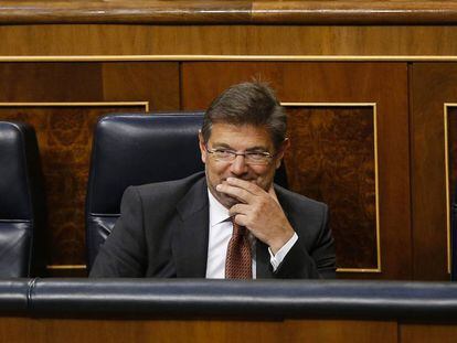  El ministro de Justicia, Rafael Catal&aacute;, durante el debate en pleno del Congreso.