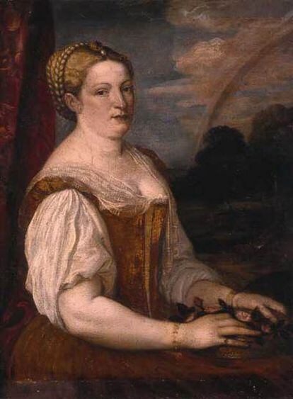 Retrato de dama, atribuído a Tiziano.