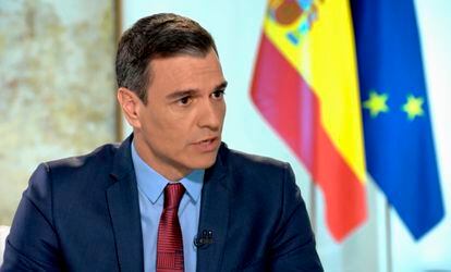 Pedro Sánchez en la entrevista en Telecinco.