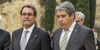 Mas y Homs en el homenaje a Lluís Companys el mes pasado.