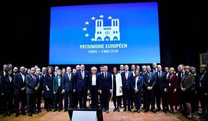 Los ministros de Cultura de la UE, reunidos este viernes en París.