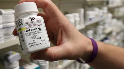 Un bote del analgésico OxyContin, marca registrada de Purdue Pharma