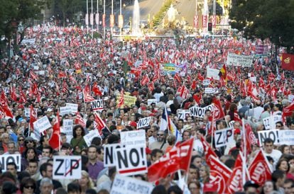 Huelga general convocada por los sindicatos el pasado 29 de septiembre de 2010.