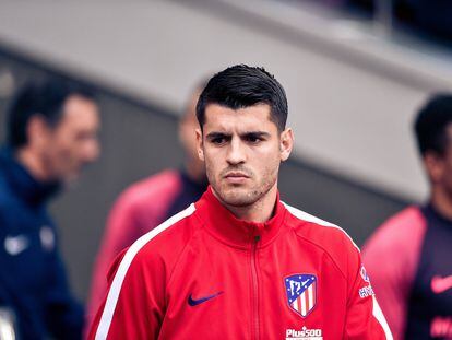 Álvaro Morata, en un partido de fútbol en Madrid el 7 de marzo.