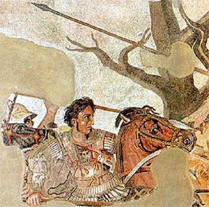 <b></b><i>Batalla de Issos</i>, conocido también como <b></b><i>Mosaico de Alejandro</i>. Museo Arqueológico de Nápoles.