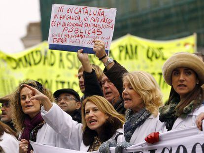 Manifestación en defensa de la sanidad pública en Madrid.