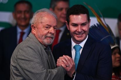 Lula da Silva y Jáder Barbalho Filho, en Brasilia.