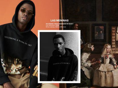 La sudadera de Zara de 'Las Meninas' junto al cuadro del Museo del Prado.