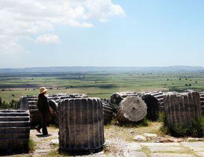 Restos de columnas jónicas del templo de Atenea en Priene.