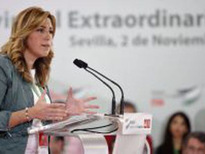 La presidenta de la Junta de Andaluc&iacute;a y secretaria general del PSOE de Sevilla, Susana D&iacute;az.