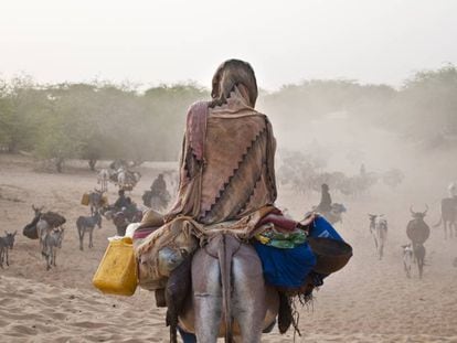 Un pastor nómada de etnia peul en Mali.