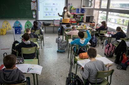 Estudiantes de Primaria del colegio público Mare Nostrum de Valencia.