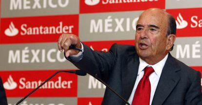 El presidente del Banco Santander, Emilio Bot&iacute;n, en M&eacute;xico