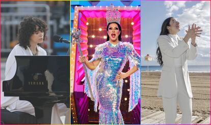 Alice Wonder (ziquierda), Sharonne (centro) y Blanca Paloma, tres de las seleccionadas para el Benidorm Fest 2023.