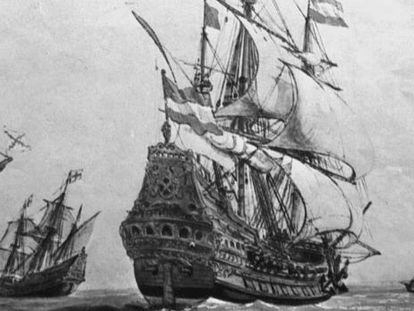 El galeón 'San José' de la Armada española, en un grabado de la época.
