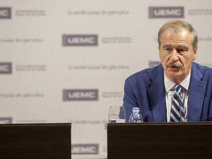 El expresidente de M&eacute;xico Vicente Fox, en una conferencia en Valladolid.