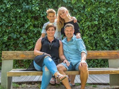 Hjordis Audunsdottir y su familia.