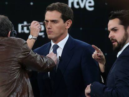 Albert Rivera, antes del debate electoral de TVE.