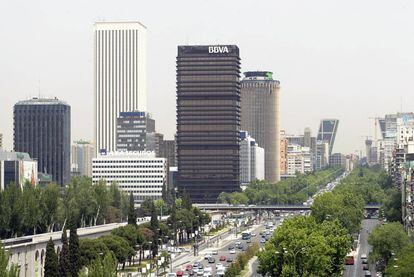Imagen del Paseo de la Castellana de Madrid, donde tienen sus sedes un buen número de grandes empresas.