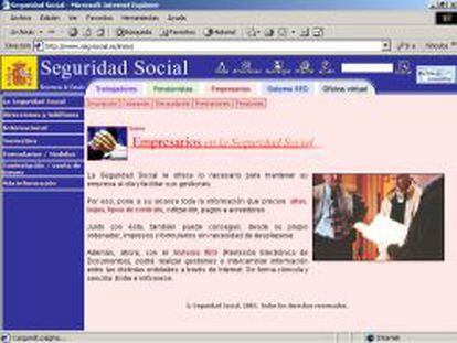 P&aacute;gina web de la Seguridad Social.
