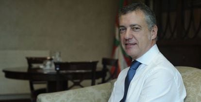 El Lehendakari Íñigo Urkullu en la Lehendakaritza este viernes.